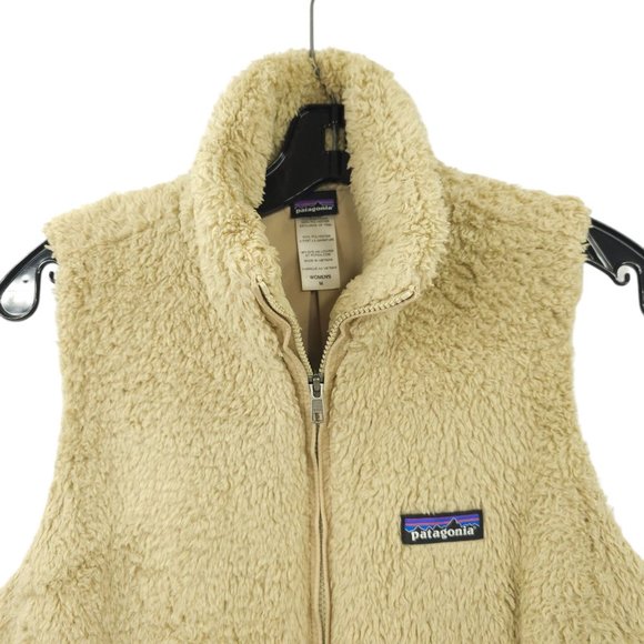 Patagonia Los Gatos Vest Womens Size M High Pile Fleece Full Zip Khaki 25215 - Picture 9 of 12